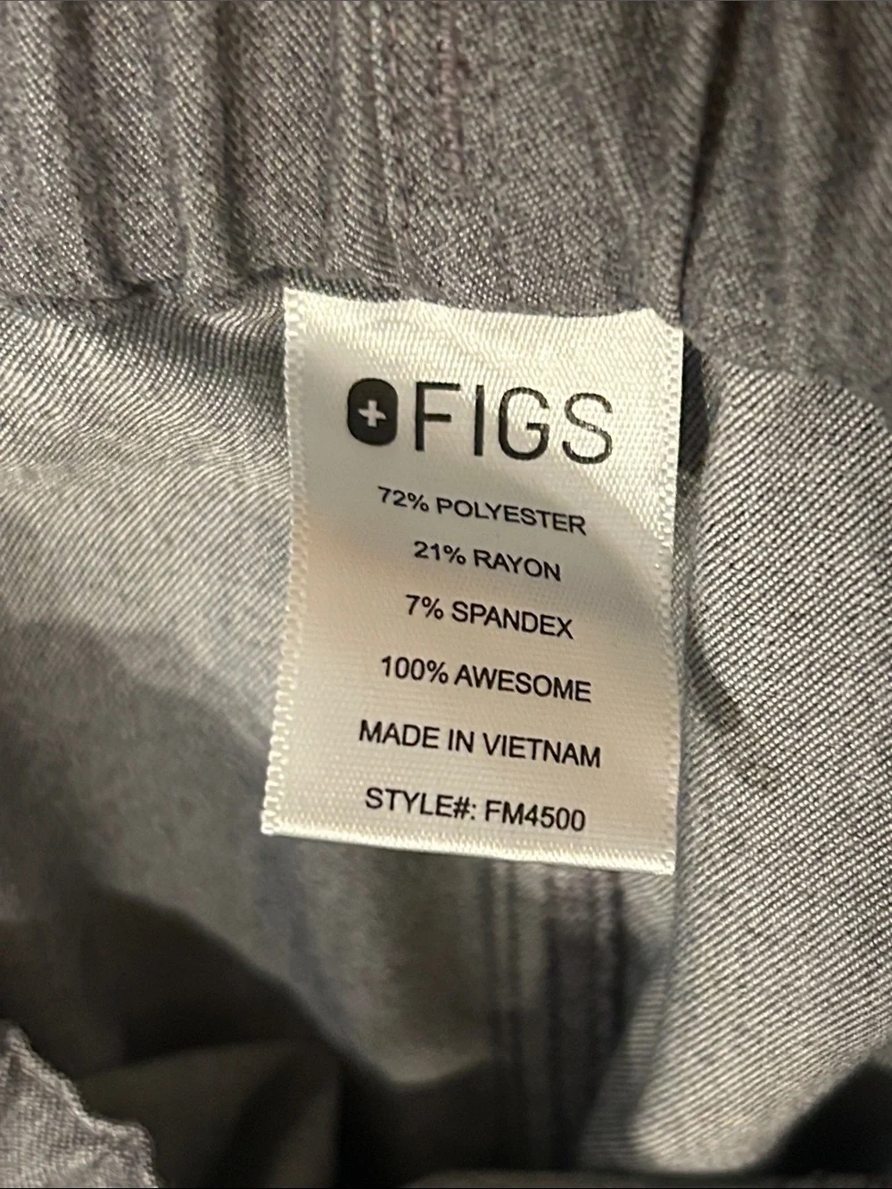 FIGS Men's Pisco Basic Straight Leg Scrub Pants Size Small Gray Graphite FM4500